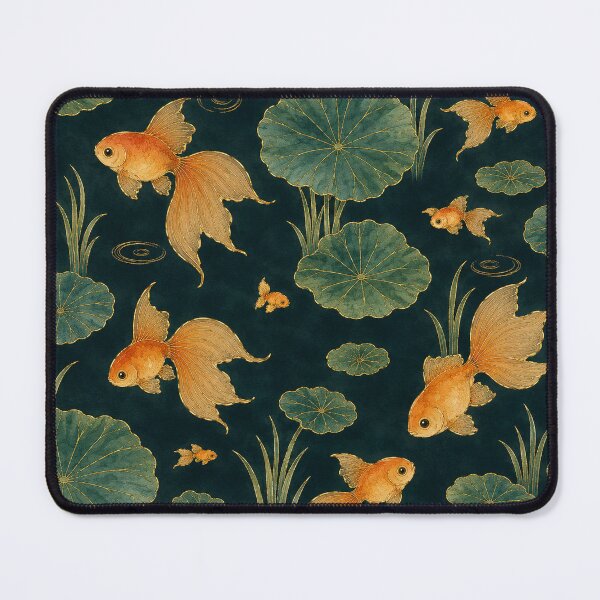 Item preview, Lotus Pond Goldfish Night — Korean Watercolor Seamless Pattern designed and sold by lita-lilith.