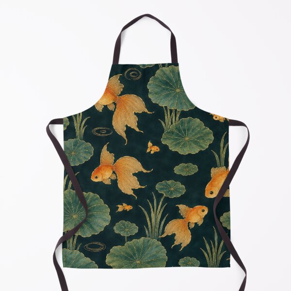 Item preview, Lotus Pond Goldfish Night — Korean Watercolor Seamless Pattern designed and sold by lita-lilith.