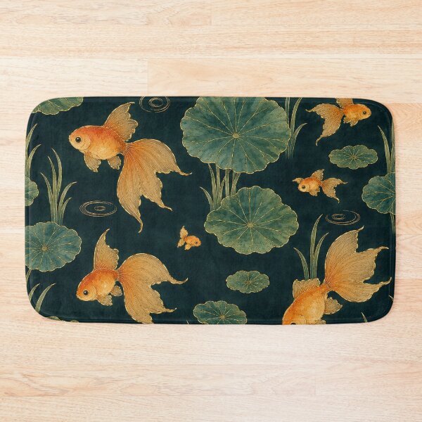 Item preview, Lotus Pond Goldfish Night — Korean Watercolor Seamless Pattern designed and sold by lita-lilith.