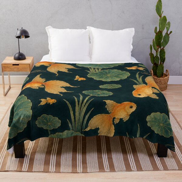 Item preview, Lotus Pond Goldfish Night — Korean Watercolor Seamless Pattern designed and sold by lita-lilith.