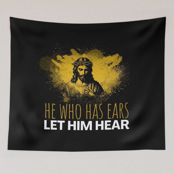 Item preview, Let Him Hear Christian Vintage Art  designed and sold by GalushaGraphics.