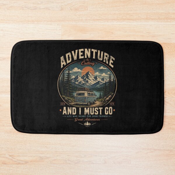 Item preview, Adventure Is Calling Vintage Camper Van Mountain Retro designed and sold by taltom.