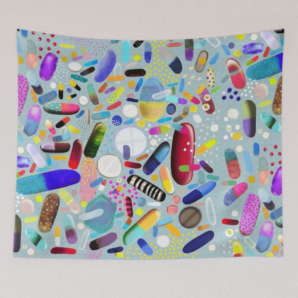 Item preview, Medicinal prescription pills illustration handmade vibrant unique healthy doctor designed and sold by rupydetequila.