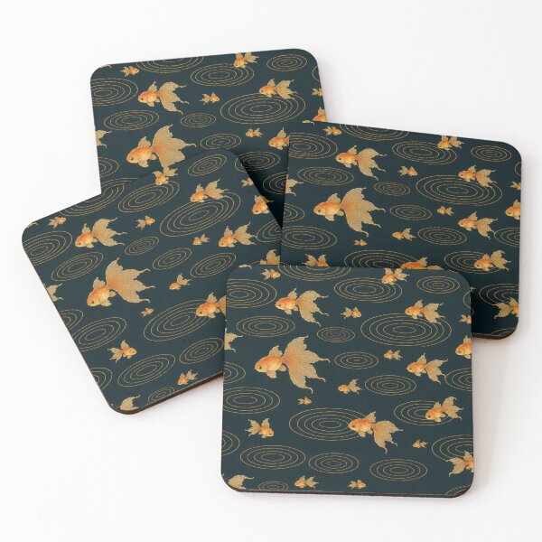 Item preview, Water Ripple Goldfish Night — Korean Watercolor Seamless Pattern designed and sold by lita-lilith.