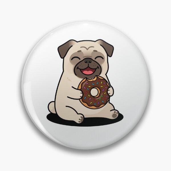 Item preview, Kawaii Pug Cute donut Sticker designed and sold by Cnajera.