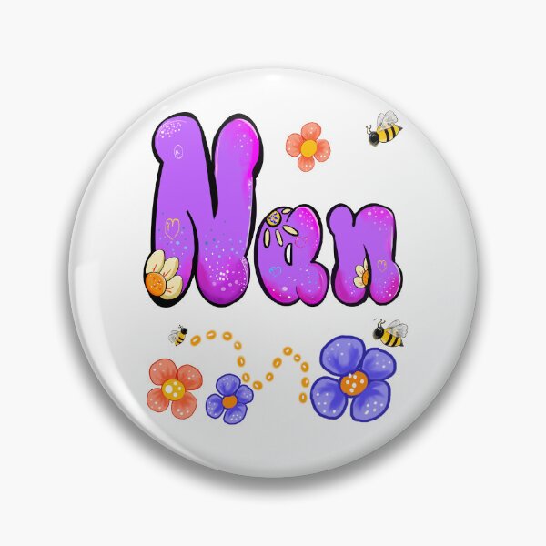 Item preview, Nan Purple Bubble Letters with Embossed Flowers and Honeybees designed and sold by Artonmytee.