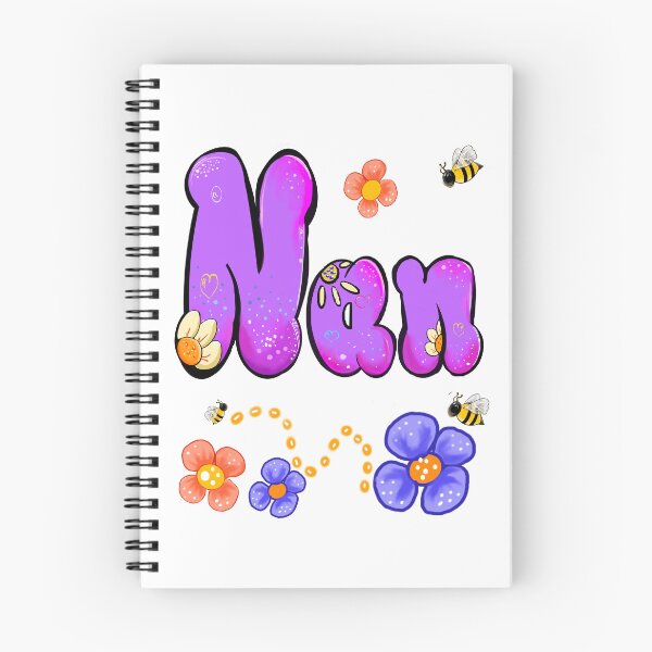 Item preview, Nan Purple Bubble Letters with Embossed Flowers and Honeybees designed and sold by Artonmytee.