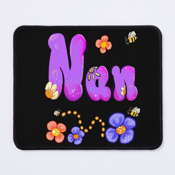 Item preview, Nan Purple Bubble Letters with Embossed Flowers and Honeybees designed and sold by Artonmytee.