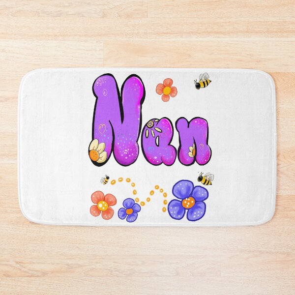 Item preview, Nan Purple Bubble Letters with Embossed Flowers and Honeybees designed and sold by Artonmytee.