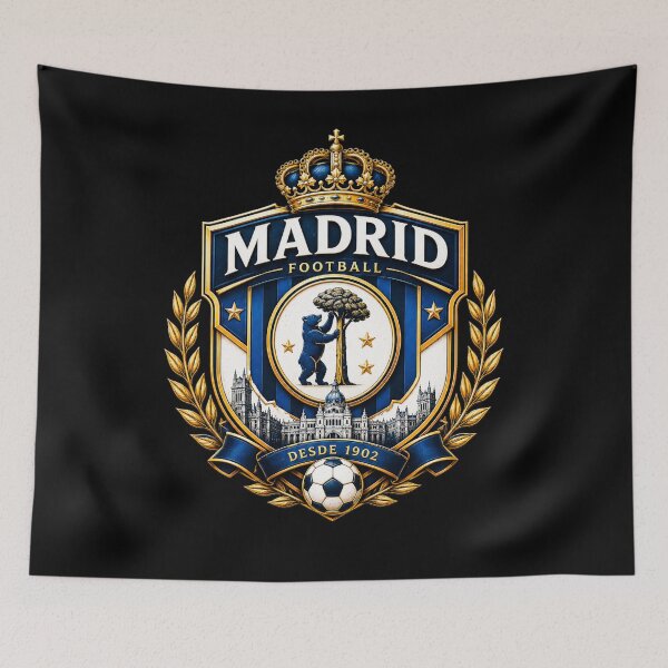 Item preview, Madrid Football Crest Logo | City Pride Soccer Fan Emblem | Bear and Tree Heritage Design designed and sold by TKOprintdesigns.