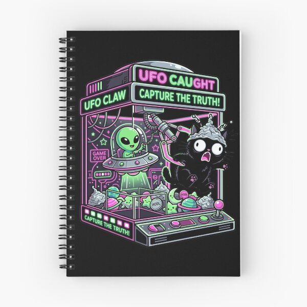 Item preview, UFO Claw Machine Capture the Truth Alien Black Cat designed and sold by Conspiracy Cat Club.