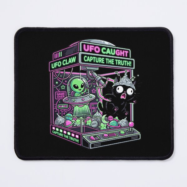 Item preview, UFO Claw Machine Capture the Truth Alien Black Cat designed and sold by Conspiracy Cat Club.