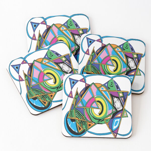 Item preview, quantum shapes pop art colorful geometric abstract design designed and sold by SmashingDeals.