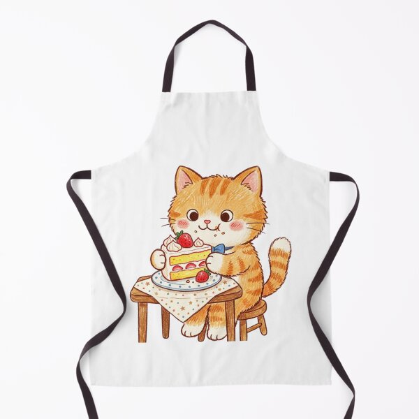 Item preview, Cute Orange Tabby Cat Eating Strawberry Cake Afternoon Tea designed and sold by TaiwanMemory.
