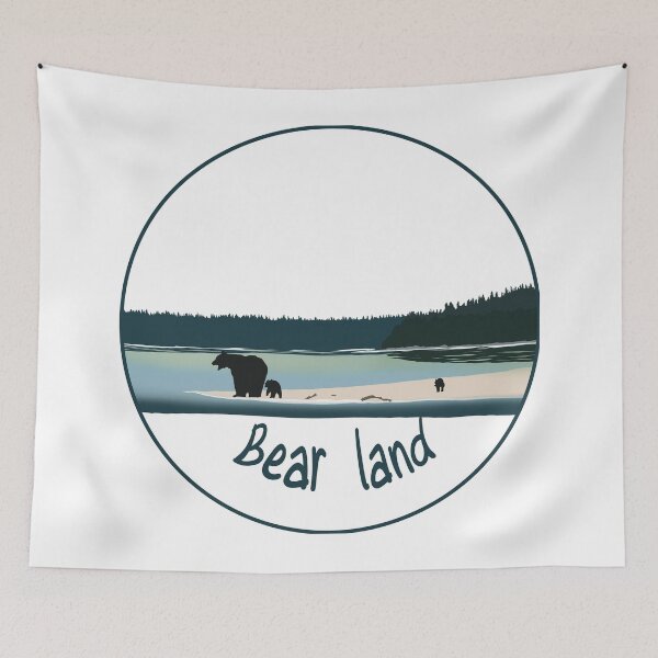 Item preview, Bear Land Silhouette Nature Landscape designed and sold by MirelaBadea.