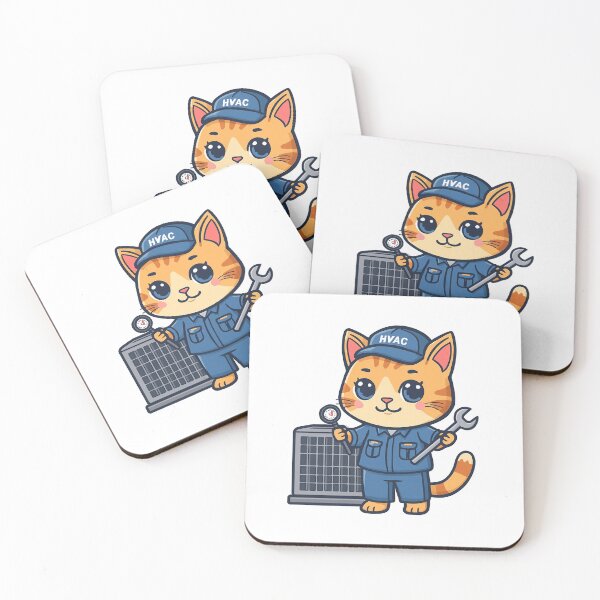 Item preview, HVAC Technician Cat Cartoon designed and sold by uapparel.