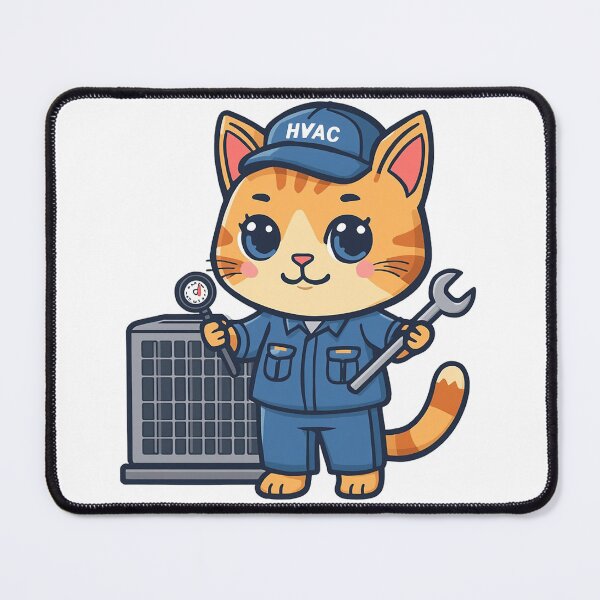 Item preview, HVAC Technician Cat Cartoon designed and sold by uapparel.
