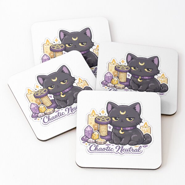 Item preview, Chaotic Neutral Black Cat Sticker | Goth Kawaii Cat Decal designed and sold by CozyNekoClub.
