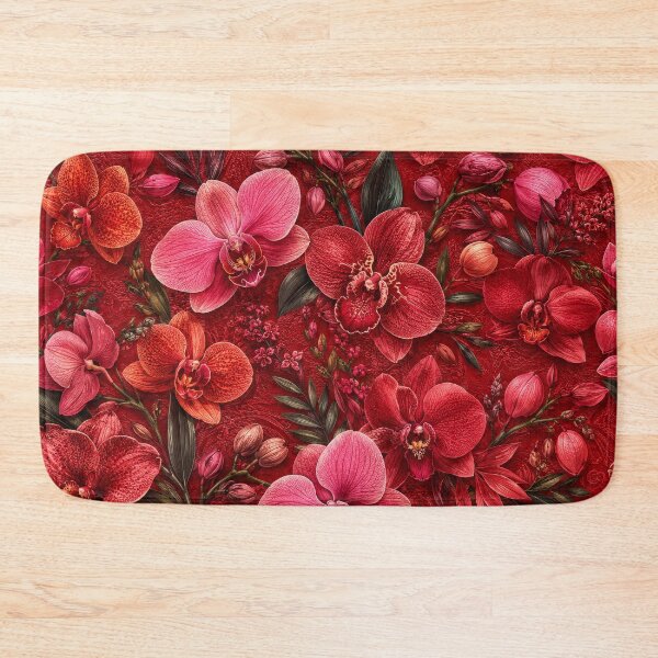 Item preview, Crimson Orchid Garden with Luxury Red Botanical designed and sold by scicilysimonee.