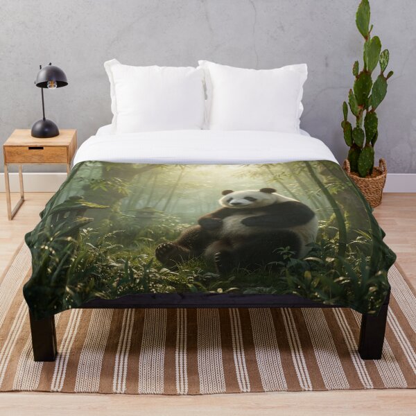 Item preview, Peaceful Panda in Misty Bamboo Forest Art designed and sold by Quiet life.