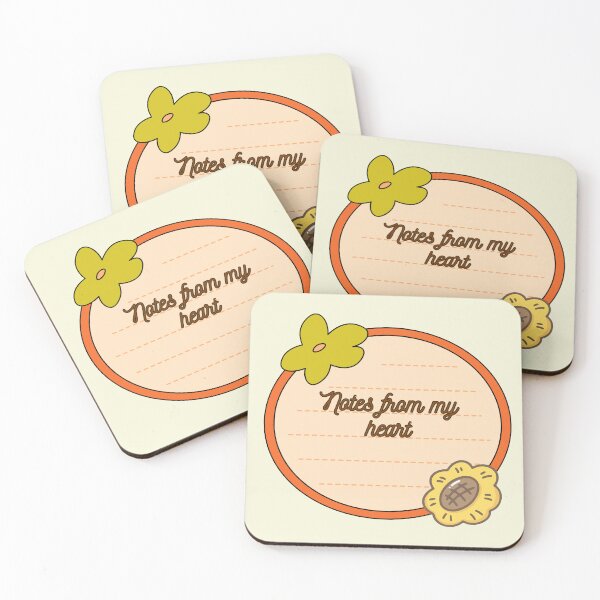 Item preview, Notes From My Heart Aesthetic Floral Badge designed and sold by Akira Design Store.
