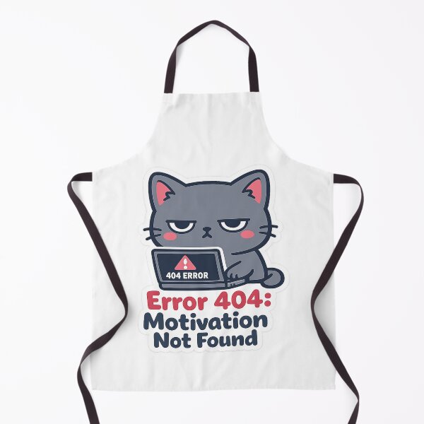 Item preview, Error 404 Motivation Not Found Cat Sticker | Burnout Kawaii Cat Decal designed and sold by CozyNekoClub.