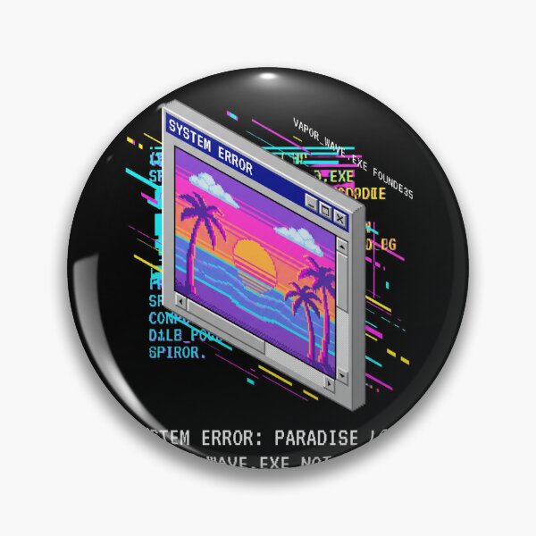 Item preview, Retro Computer Error Message Lofi Beach Sunset Pixel Art designed and sold by RetroRewind Studio.