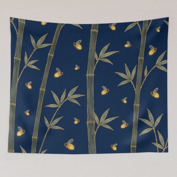 Item preview, Bamboo & Fireflies Night — Korean Tanghwa Watercolor Pattern designed and sold by lita-lilith.