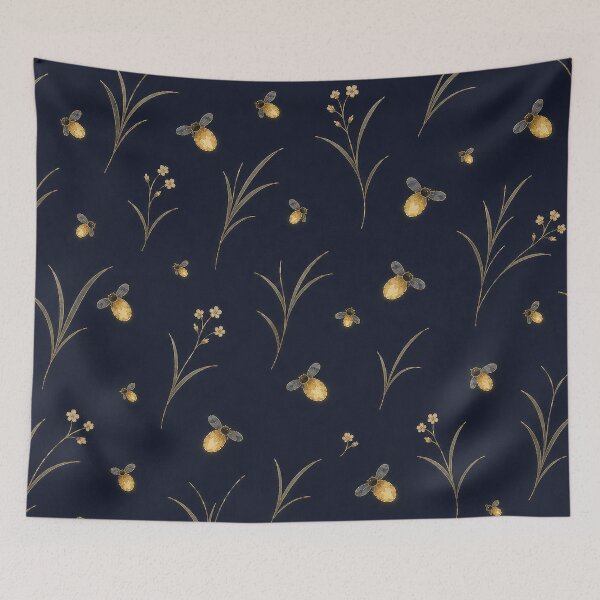 Item preview, Summer Meadow Fireflies — Korean Tanghwa Watercolor Pattern designed and sold by lita-lilith.