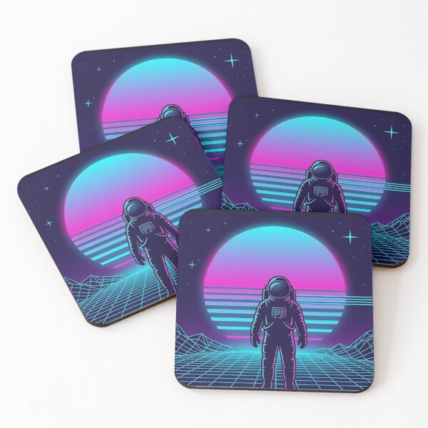 Item preview, Retro Synthwave Astronaut in Outer Space designed and sold by Articulated Vibes.
