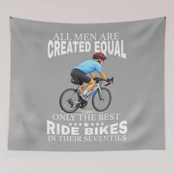 Item preview, All Men are Created Equal Biking Cyclist Seventies 70s Dad designed and sold by KathieFaugh.