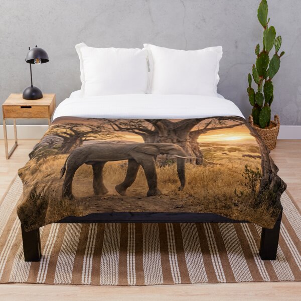 Item preview, Majestic African Elephant at Sunset Baobab Savannah designed and sold by Quiet life.