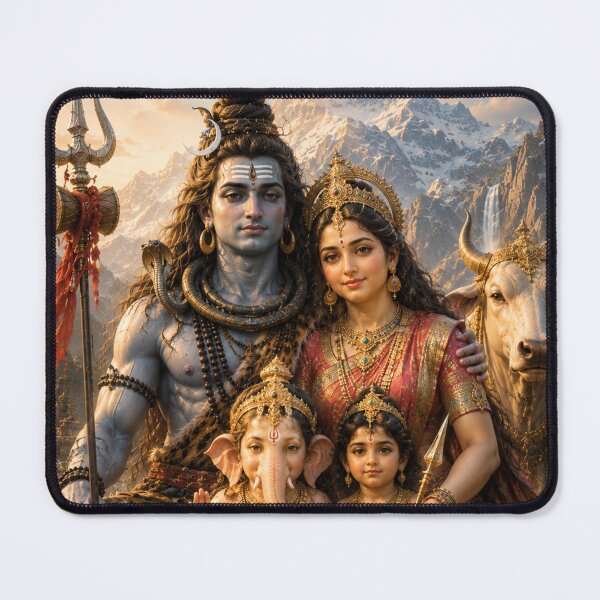 Item preview, Mahasivaratri Shiva Parivar Portrait | Divine Family Wall Art designed and sold by Homyar.