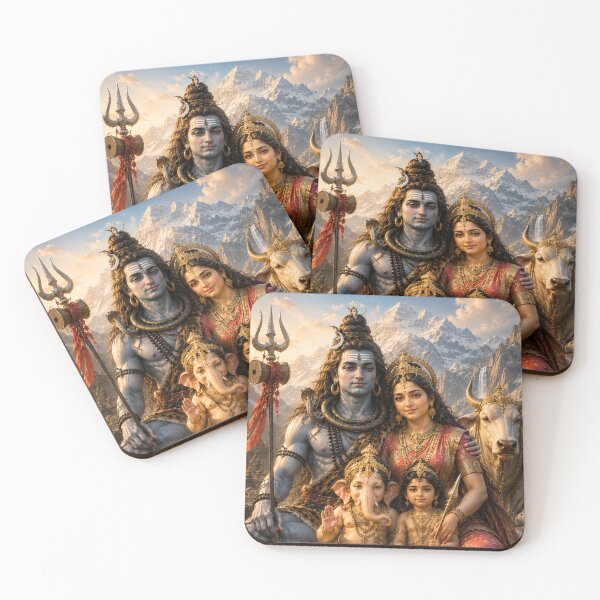 Item preview, Mahasivaratri Shiva Parivar Portrait | Divine Family Wall Art designed and sold by Homyar.