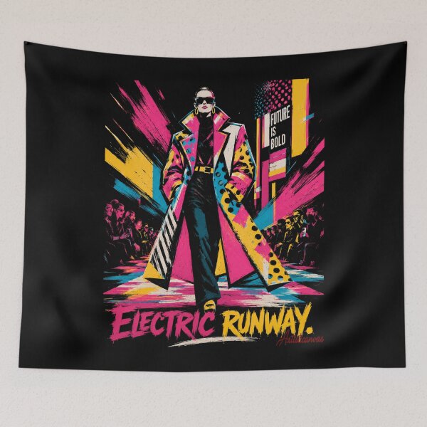 Item preview, Electric Runway Neon Pop Fashion designed and sold by Artisticanvas.