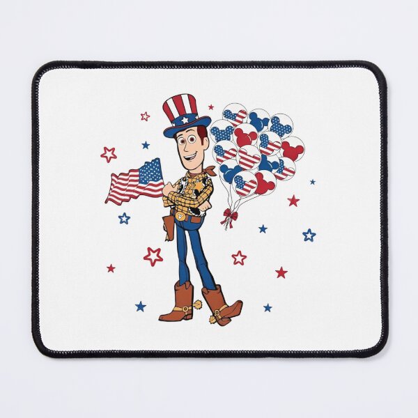 Item preview, Patriotic Sheriff Woody US Flag And Mickey Balloons designed and sold by Moonpaw-Whimsy.