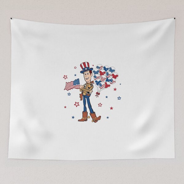 Item preview, Patriotic Sheriff Woody US Flag And Mickey Balloons designed and sold by Moonpaw-Whimsy.