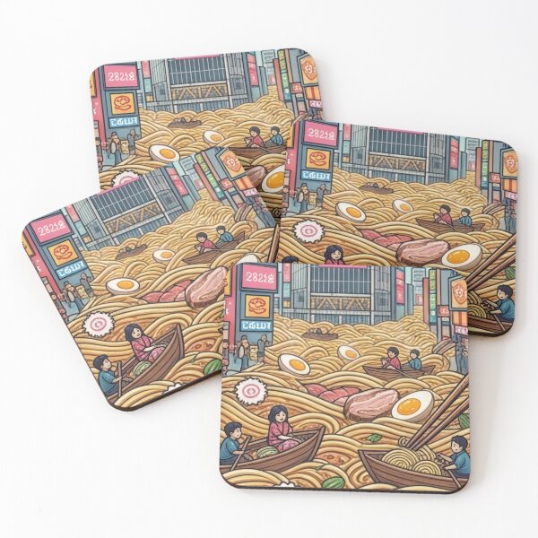 Item preview, Surreal Ramen Noodle Ocean Japanese Illustration designed and sold by Articulated Vibes.