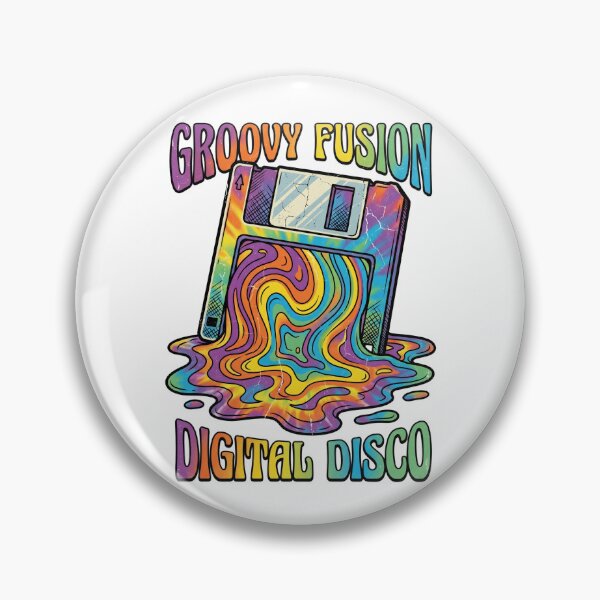 Item preview, Melting Floppy Disk Groovy 70s Psychedelic Retro Tech designed and sold by RetroRewind Studio.