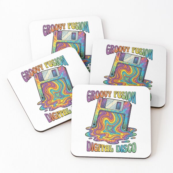 Item preview, Melting Floppy Disk Groovy 70s Psychedelic Retro Tech designed and sold by RetroRewind Studio.
