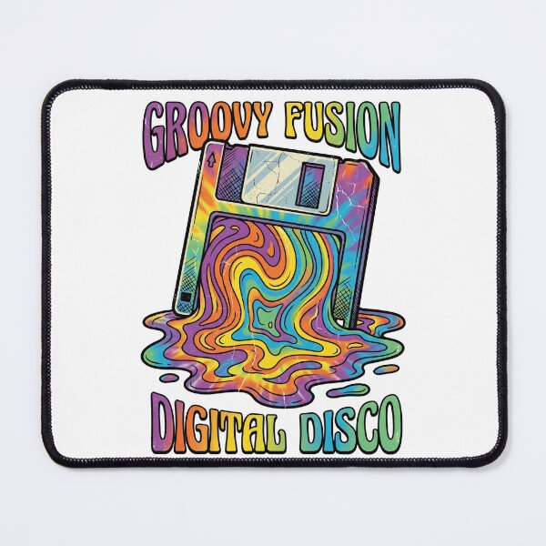 Item preview, Melting Floppy Disk Groovy 70s Psychedelic Retro Tech designed and sold by RetroRewind Studio.