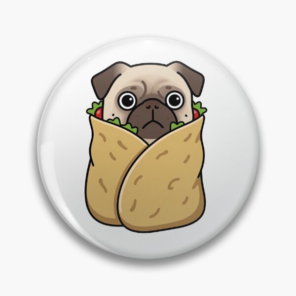 Item preview, Cute Pug burrito Kawaii Sticker designed and sold by Cnajera.
