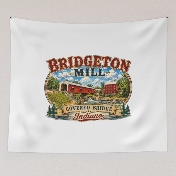 Item preview, Bridgeton Mill Covered Bridge Rustic designed and sold by gotucoveredart.