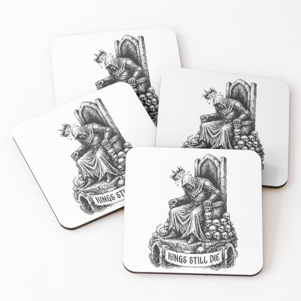 Item preview, Kings Still Die - Dark Fantasy Fallen King on Throne Illustration designed and sold by LockjowArt.