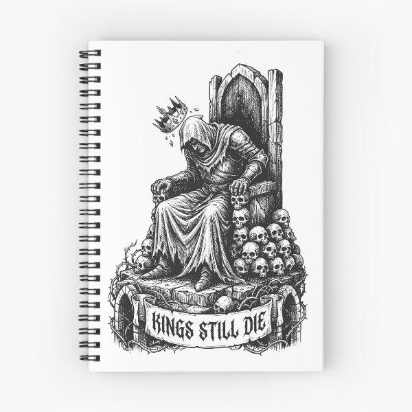 Item preview, Kings Still Die - Dark Fantasy Fallen King on Throne Illustration designed and sold by LockjowArt.