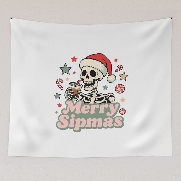 Item preview, Merry Sipmas Funny Skeleton Christmas Coffee Lover designed and sold by LuloCreative.