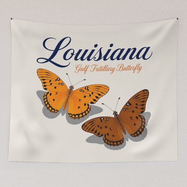 Item preview, Louisiana Gulf Fritillary Butterfly – State Butterfly Art Print designed and sold by The-Drip-Studio.