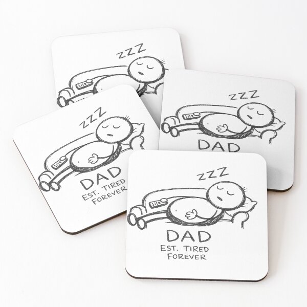 Item preview, Funny DAD EST. TIRED FOREVER Sleeping on Couch Doodle designed and sold by Arbacus.