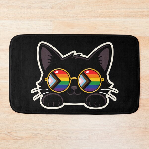 Item preview, Cute Pride Cat With Rainbow Pride Progressive Glasses designed and sold by ArtMassive.