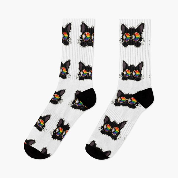 Item preview, Cute Pride Cat With Rainbow Pride Progressive Glasses designed and sold by ArtMassive.